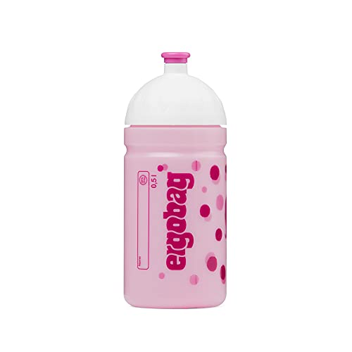FreeWater s.r.o. - Trinkflasche mit ergobag-Motiv für Kinder, 500ml, BPA-frei, auslaufsicher, leicht zu reinigen - Pünktchen - Rosa von ergobag