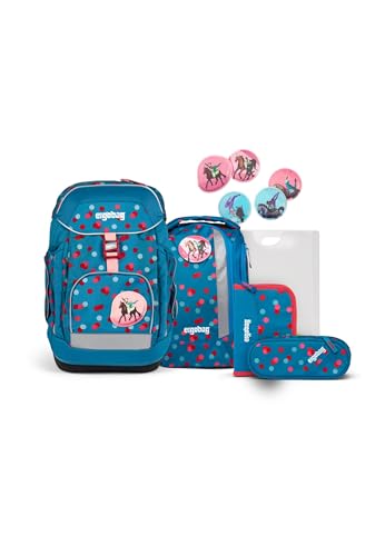 ergobag Maxi Set 6-teilig, ergonomischer Schulrucksack, Schulranzen, Vorgänger-Kollektion, Grundschule, ideal für große Kinder ab der 1. Klasse von ergobag