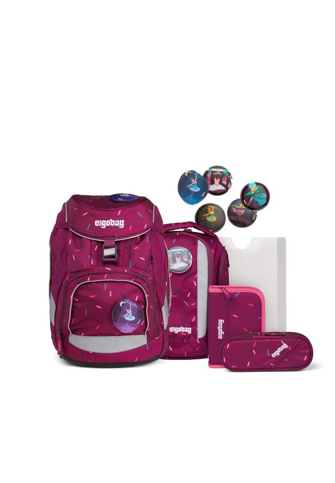 ergobag Schulranzen pack Set (6-tlg., 6-teiliges Set), verstellbarer Brustgurt von ergobag