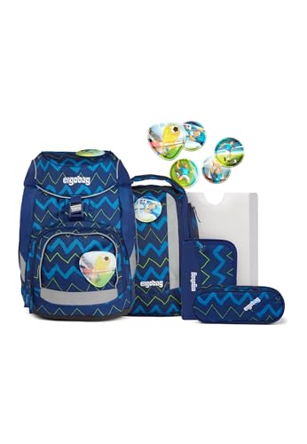 ergobag Kinder Prime School Backpack Set Rucksack, FallrückziehBär-Blau, Einheitsgröße von ergobag