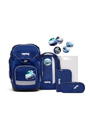 Ergobag Unisex-Adult Pack Schulrucksack-Set Rucksack, Blaulichtbär-Blau, One Size von ergobag