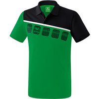 erima 5-C Poloshirt smaragd/black/white 128 von erima