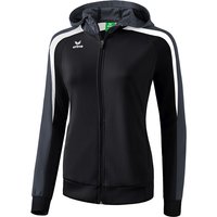 erima Liga Line 2.0 Trainingsjacke mit Kapuze Damen black/dark grey/white 46 von erima