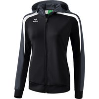 erima Liga Line 2.0 Trainingsjacke mit Kapuze Damen black/dark grey/white 48 von erima