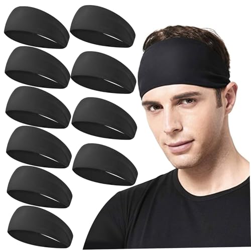 10pcs Elastic Workout Stirnbänder Nicht -Slip -Breit -Yoga -Stirnbänder Feuchtigkeits -Docht -Stirnband für sportleitende sportliche Sommerzubehör von eurNhrN