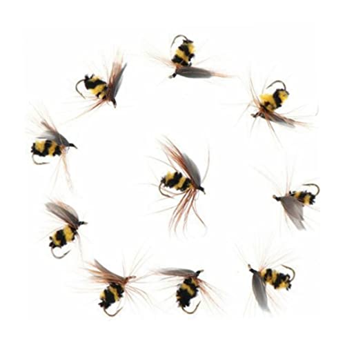 Fly Fishing Lures künstliche Fliegenbiener Köder gefälschte Insektenköder Haken für Forellen 10pcs Fliegenfischerei Köder von eurNhrN