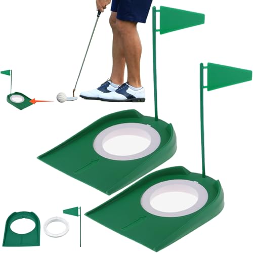 Golfputzbecher mit Flagge, 2pcs Abnehmbare Golf -Putting -Maschine, Plastik -Putting -Loch, Grüne für Kinder Männer Frauen Sportartikel Sportartikel von eurNhrN