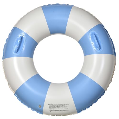 Ringpool Float 29 '' Große Schwimmringe langlebige PVC -Poolrohre mit Griffen ＆ aufblasbare Pool schwimmt Blauspielzeug und Spiele von eurNhrN