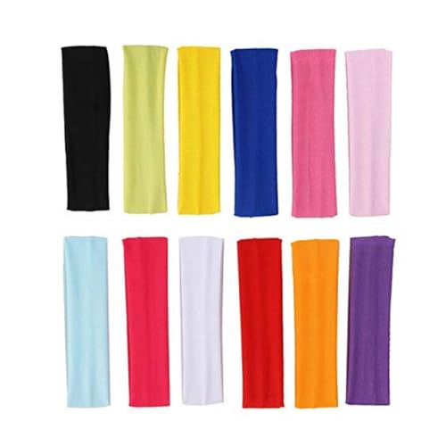 Yoga -Baumwollstirnbänder, elastisches Dehnungsstadeband -Stirnband für Frauen Mädchen Sport, Yoga, Radfahren 12 Farben Haarband von eurNhrN