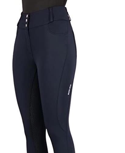 euro-star Reithose Damen ESIndigo Glam Full Grip Navy mit Glitzersteinen besetzt, Taille:42 von euro-star