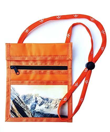 everest1953 sunwallet orange Brustbeutel Brustsafe Brusttasche Umhängetasche Outdoor Ausweistasche von everest 1953