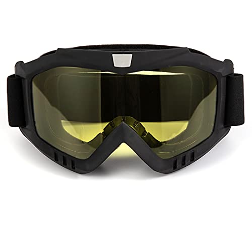 evomosa Motorradbrille Windschutz Augenschutzbrille Reitbrille für Herren Damen Skifahren Radfahren Sport (Gelbe Linse) von evomosa