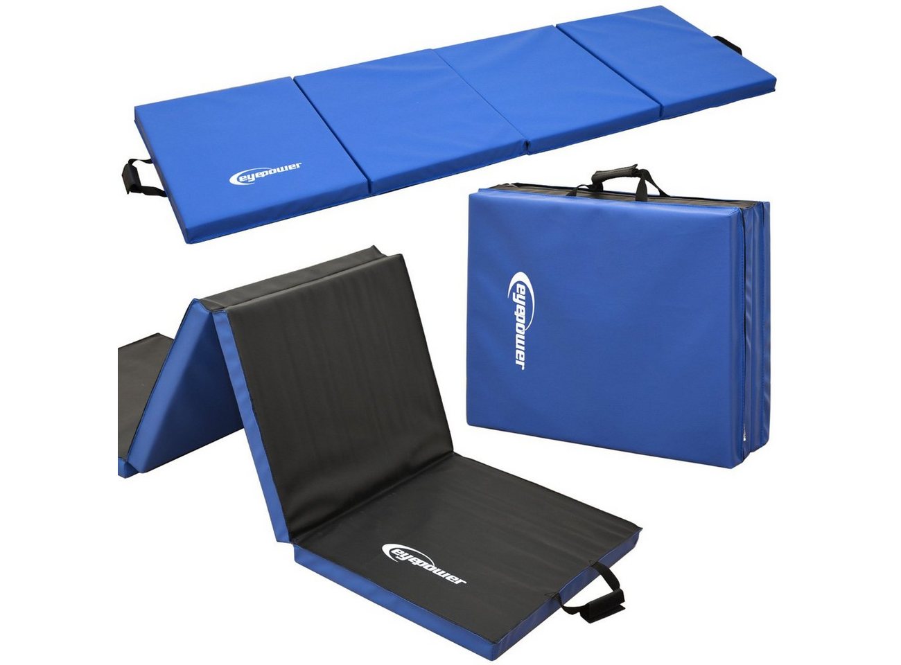 eyepower Fitnessmatte XL Gymnastikmatte Sport-, Turn- und Bodenmatte, Weichbodenmatte blau von eyepower