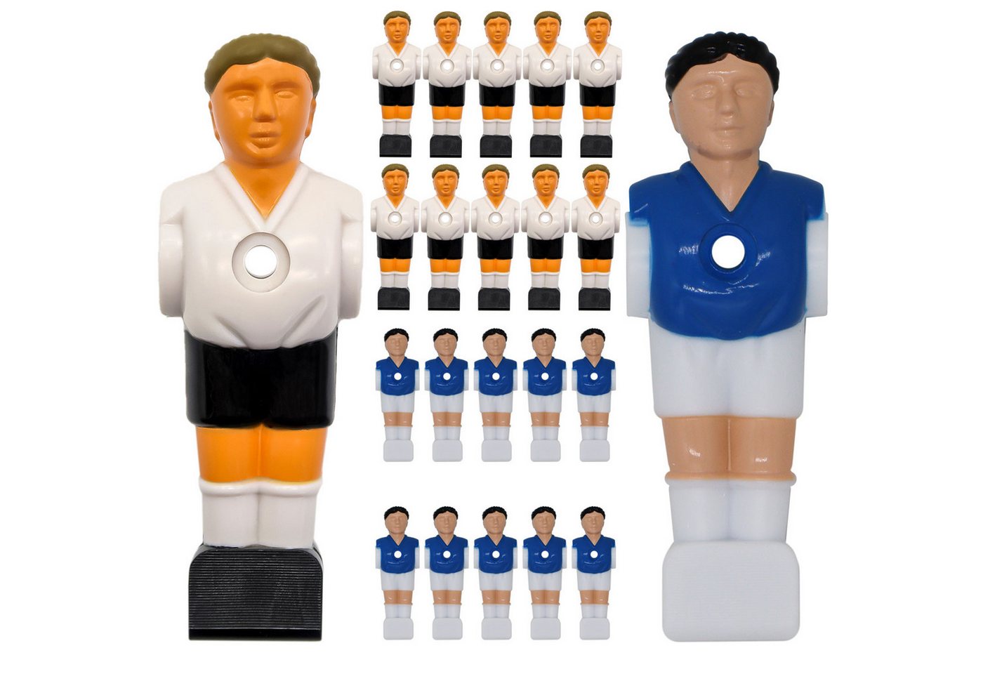 eyepower Tischfußballspiel Figuren - 22 Kickerfiguren Deutschland Frankreich - 16 mm Tischkicker, Tischfußball Ersatzfiguren - Kicker Figurenset - Kickerspieler Ersatz von eyepower