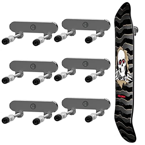 ezbnb 6 Packungen Skateboard-Wandhalterung Aluminium Skateboard Aufhänger für Skateboard Deck Display Skateboards Aufbewahrung horizontal & schwimmt vertikal von ezbnb