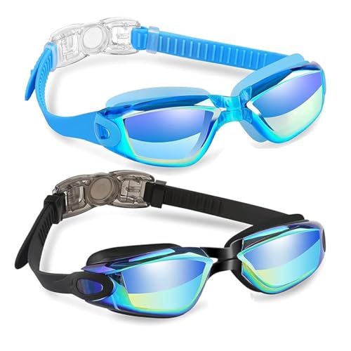 faliring Schwimmbrille,Anti-Beschlag UV-Schutz Verstellbar Komfort Profi Taucherbrille Schwimmbrillen für Erwachsene,Schwi von faliring