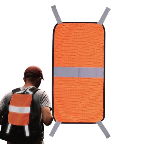 fanelod Blaze Orange Mesh-Sicherheitspanel, gut sichtbare Sicherheits-Rucksackabdeckung, reflektierende Streifen, Zelt-Rucksackabdeckung, Outdoor-Ausrüstung mit reflektierenden Streifen für Abenteuer von fanelod