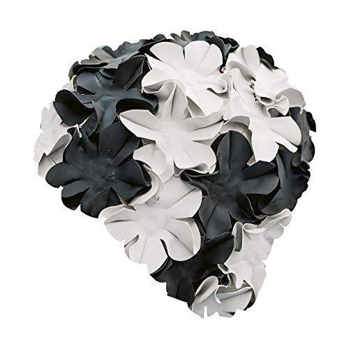 Fashy Blüten-Gummibadehaube, schwarz/weiß, 3191 22, Einheitsgröße von Fashy
