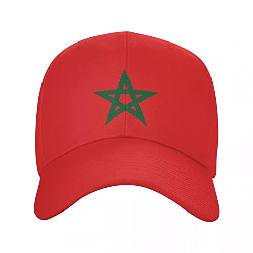 Baseballmütze drucken Marokko-Flaggen-Baseballmütze, Unisex, Erwachsene, marokkanische, stolze, patriotische, verstellbare Papa-Mütze für Männer und Frauen im Freien, Sonnenhüte von feixiashangmao
