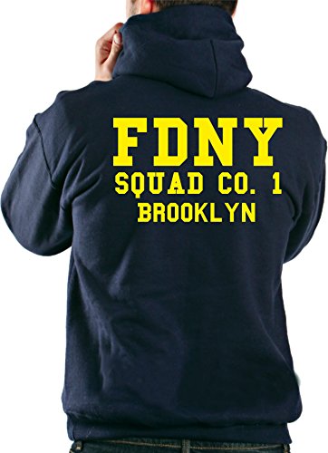 Hoodie Navy, Squad Co. 1 - Brooklyn New Yorker Feuerwehr XL von feuer1