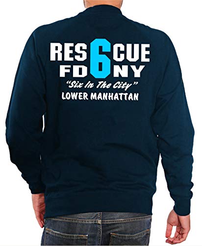 Sweatshirt Navy, Rescue 6 - Lower Manhattan (Six in The City) New Yorker Feuerwehr von feuer1