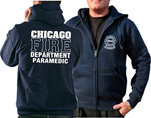 feuer1 Kapuzensweatjacke Navy, Chicago Fire Department - Paramedic von feuer1
