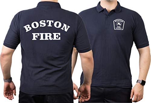 feuer1 Poloshirt Navy, Boston Fire Department - Workshirt von feuer1