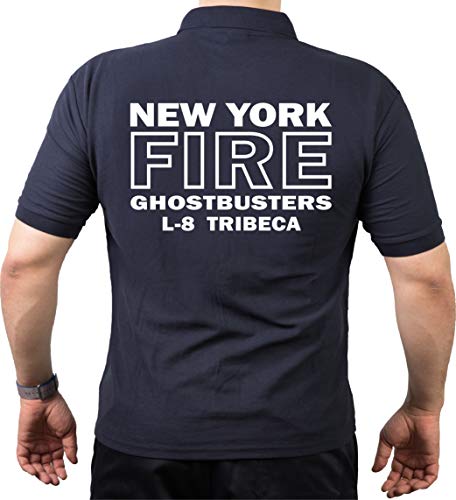 feuer1 Poloshirt Navy, Ghostbusters NYC Ladder 8 Tribeca Manhattan von feuer1