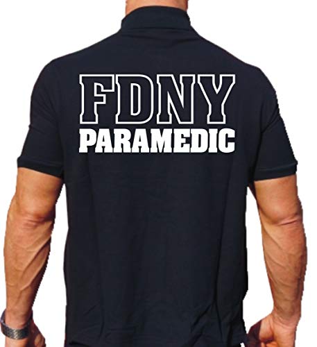 feuer1 Poloshirt Navy, New York Fire Department Paramedic von feuer1