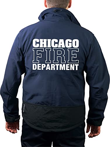 feuer1 Softshelljacke Navy, Chicago Fire Dept., Work mit Standard-Emblem von feuer1