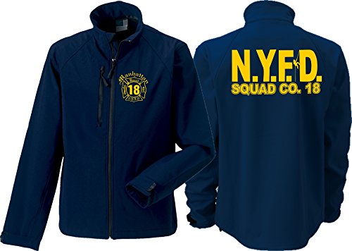 feuer1 Softshelljacke Navy, NYFD Squad Company 18 - Manhattan von feuer1