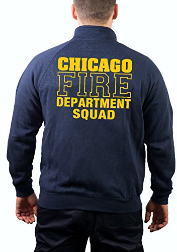 feuer1 Sweatjacke Navy, Chicago Fire Dept. Squad Company gelb von feuer1