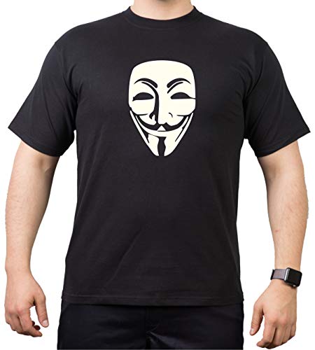 feuer1 T-Shirt Anonymous Guy Fawkes Maske, fluoreszierend (Glow in The Dark) von feuer1