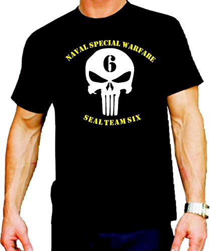 feuer1 T-Shirt Black, US Navy Seal - Team Six L von feuer1