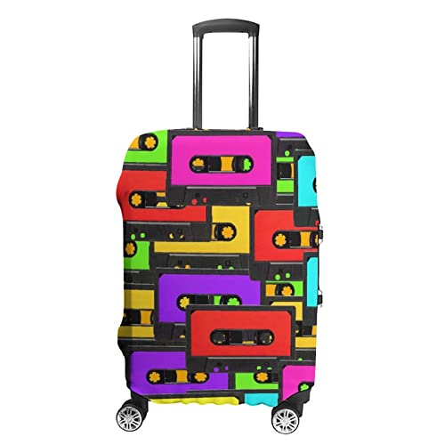 fifbird Colorful Old Tapes Gepäckabdeckung, Reisekoffer-Schutz, elastisch, waschbar, Größe L, Siehe Abbildung, XL, Kofferabdeckung von fifbird