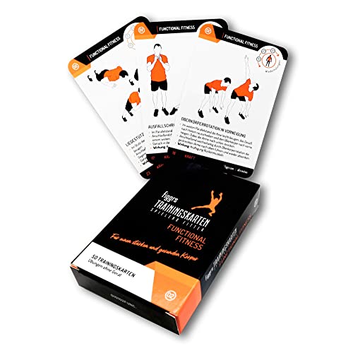 figgrs® Functional Fitness - 57 Trainingskarten mit 50 Fitnessübungen für eine leistungsfähige & dynamische Muskulatur I Bodyweight Übungen ohne Gerät I Für Männer und Frauen von figgrs