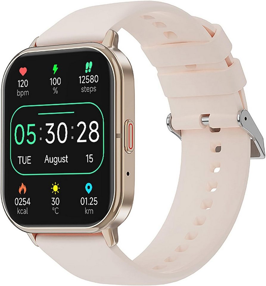 findtime Anrufprotokolle synchronisieren Smartwatch (1,83 Zoll, Android, iOS), mit Telefonfunktion, Blutdruckmessung Gesundheitsuhr Laufuhr Pulsuhr von findtime