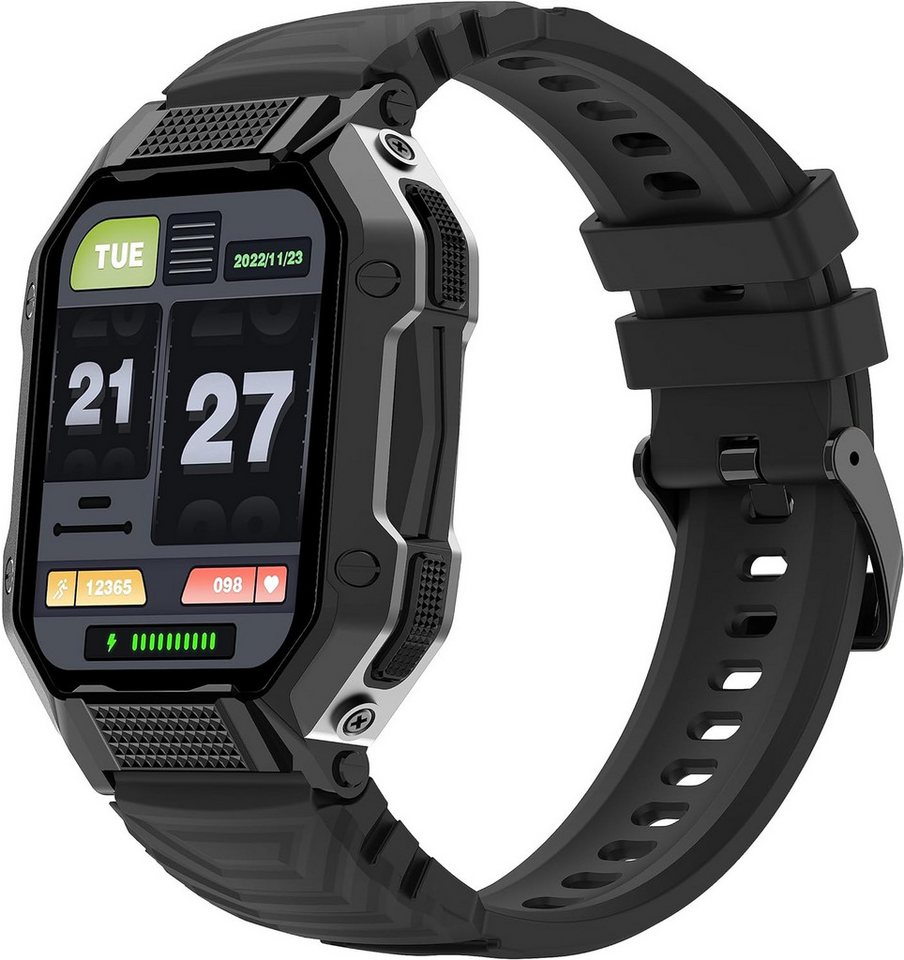 findtime Spezielle Verbundmaterialien Smartwatch (1,83 Zoll, Android, iOS), mit Telefonfunktion Sportuhr Blutdruckmessung Pulsuhren Pulsmesser uhr von findtime