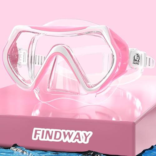 Findway Taucherbrille Erwachsene Teenager, Unisex Tauchermaske für Herren Damen, Verstellbares Silikonband Schnorchelmaske mit HD Gehärtetes Glas Anti-Leck Schwimmmaske, UV Schutz Diving Mask von Findway