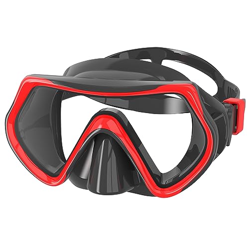 Findway Taucherbrille Erwachsene Teenager,Tauchermaske für Herren Damen, Verstellbares Silikonband Schnorchelmaske mit HD Gehärtetes Glas Anti-Leck Schwimmmaske, für Tauchen, Schnorcheln und Schwimmen von Findway