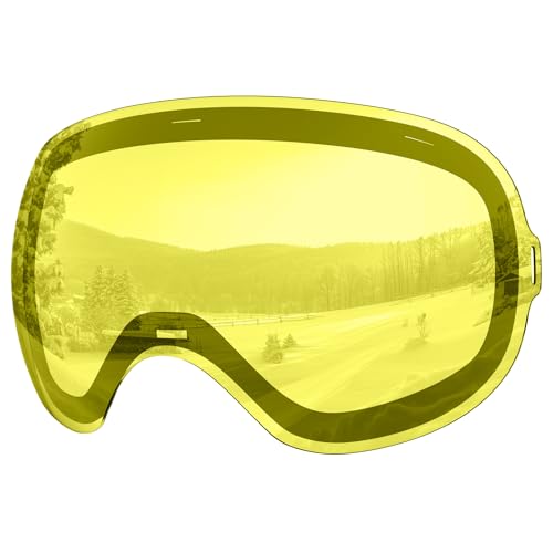 Findway Gelb Verspiegelt Magnetischen Wechselgläsern für Skibrille Magnet (Nur Wechselgläsern) von Findway