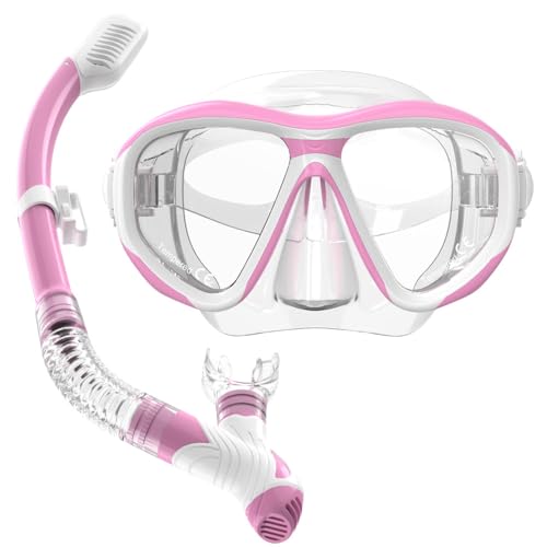 Findway schnorchelset Erwachsene,Schnorchelset mit taucherbrille und schnorchel, Anti-Leck & Anti-Fog & Anti-UV Tauchmaske aus Gehärtetem Glas für Tauchen, Schnorcheln und Schwimmen,Frauen und Männer von Findway