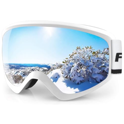 Findway Skibrille Kinder,Ski Snowboard Brille Brillenträger Snowboardbrille Schneebrille Verspiegelt für Junior Jungen Mädchen Teenager-3 4 5 6 7 8 9 10 11 12 13 14 Jahre - OTG 100% Anti-UV Anti-Fog von findway