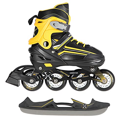 2in1 Inlineskates/Schlittschuhe Nils Extreme Lucky Schwarz/Orange ABEC7 Gr. 39-43 verstellbar von fit4form