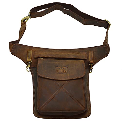 Hunter Sidebag Hüfttasche Büffelleder Wildleder hochwertig verarbeitet (braun) von flevado