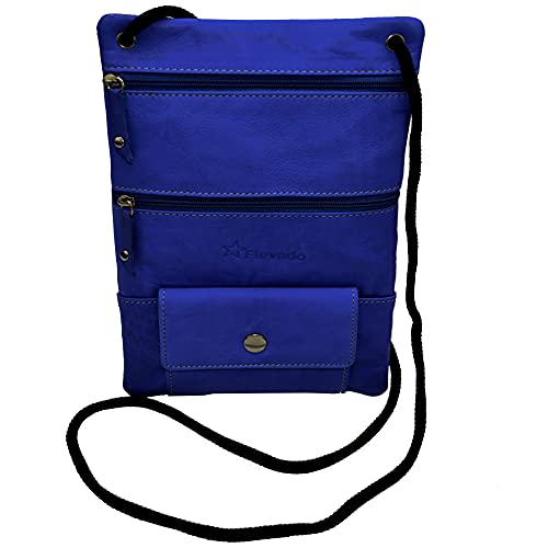flevado Brusttasche für Angler Wanderer Bergsteiger Reisende echtes Leder Brustbeutel (Blau) von flevado
