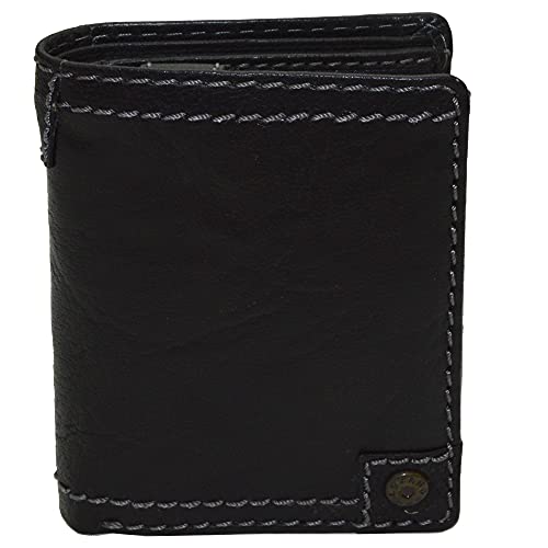 flevado Herren Black Vintage Design Leder Portemonnaie Lozano Hochformat Schwarz von flevado