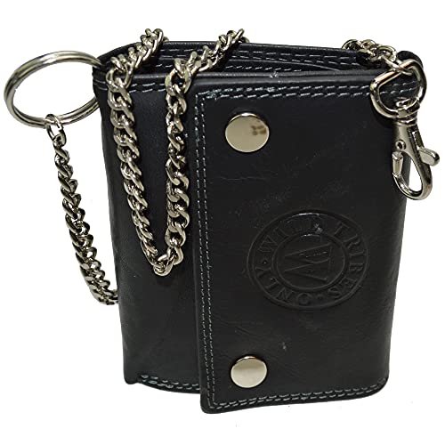 flevado Herrengeldbörse Brieftasche RFID Schutz Hosenkette Echt Leder Hochformat (schwarz) von flevado