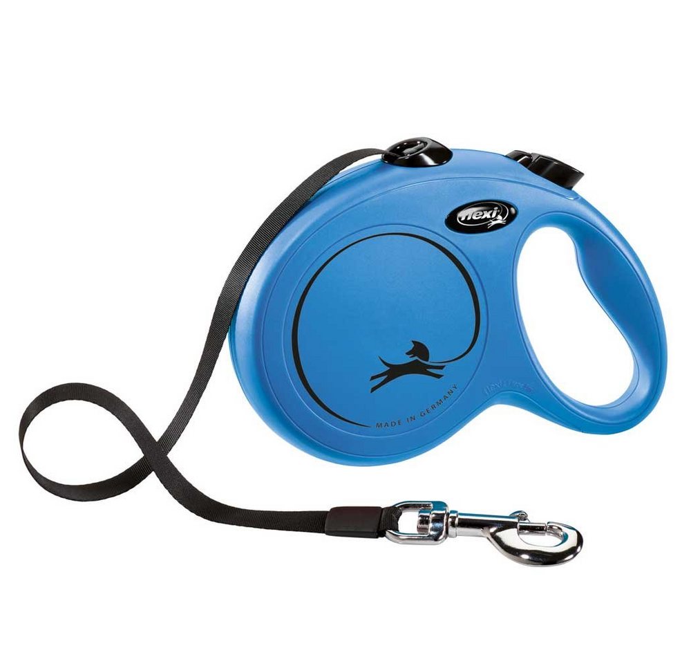 flexi Flexileine FLEXI Rollleine New CLASSIC Gurt - 5m, bis 50kg Farbe: Blau von flexi