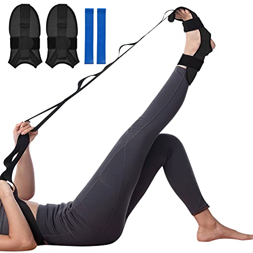 Flintronic Yoga Stretching Strap, Stretching Band mit 7 Schleifen, Yoga Stretch Gurt, Hochelastischer Gymnastik-Gur mit TPE-Spanngurten, Übungsschlaufe zum Dehnen der Beinmuskulatur-2 Stück von flintronic